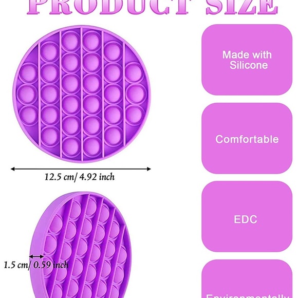 💛 Pop It Round Fidget/Stress Relief T… - Picture 3 of 5